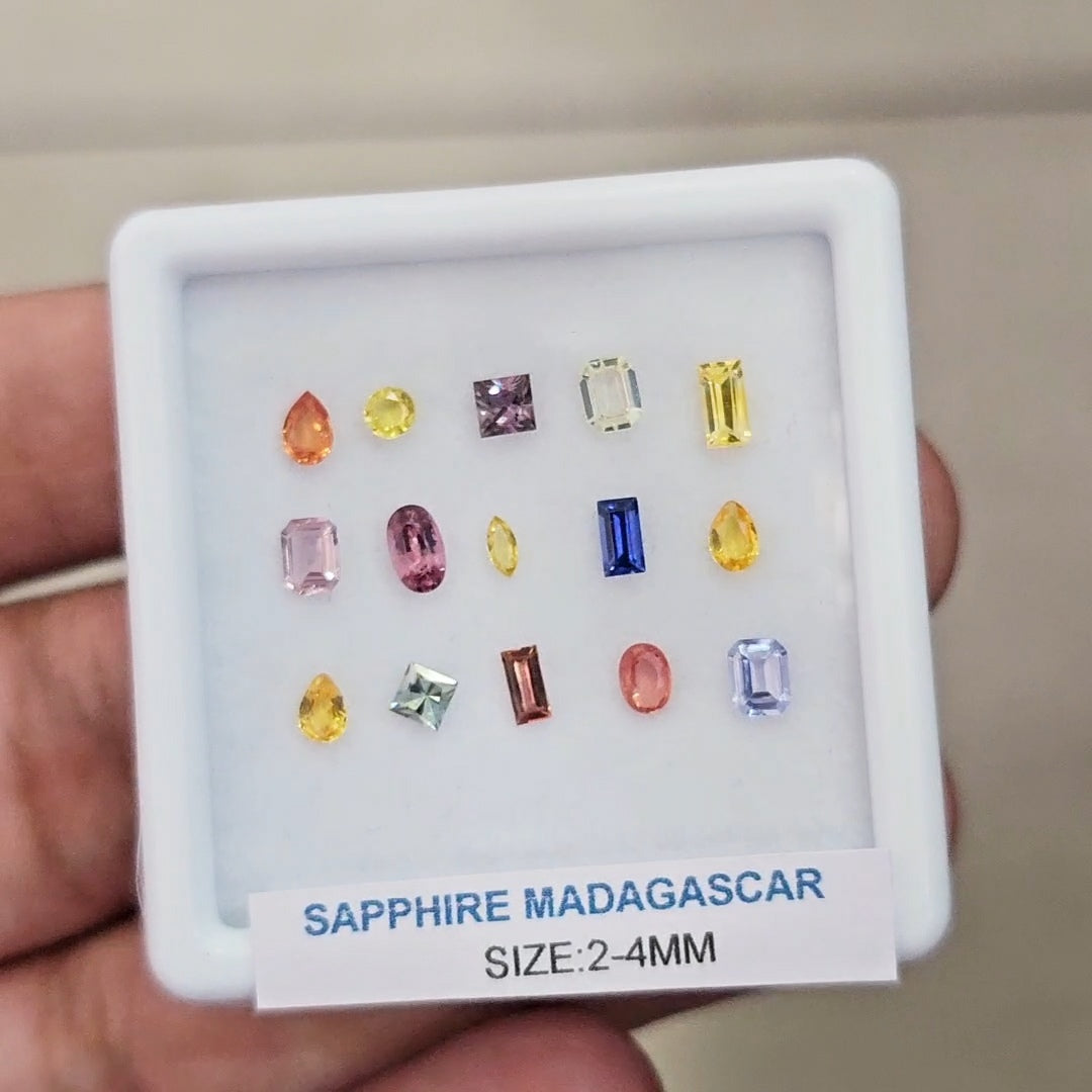 Box Of Natural Madagascar Unheated Sapphire  | 3-4mm | Mix