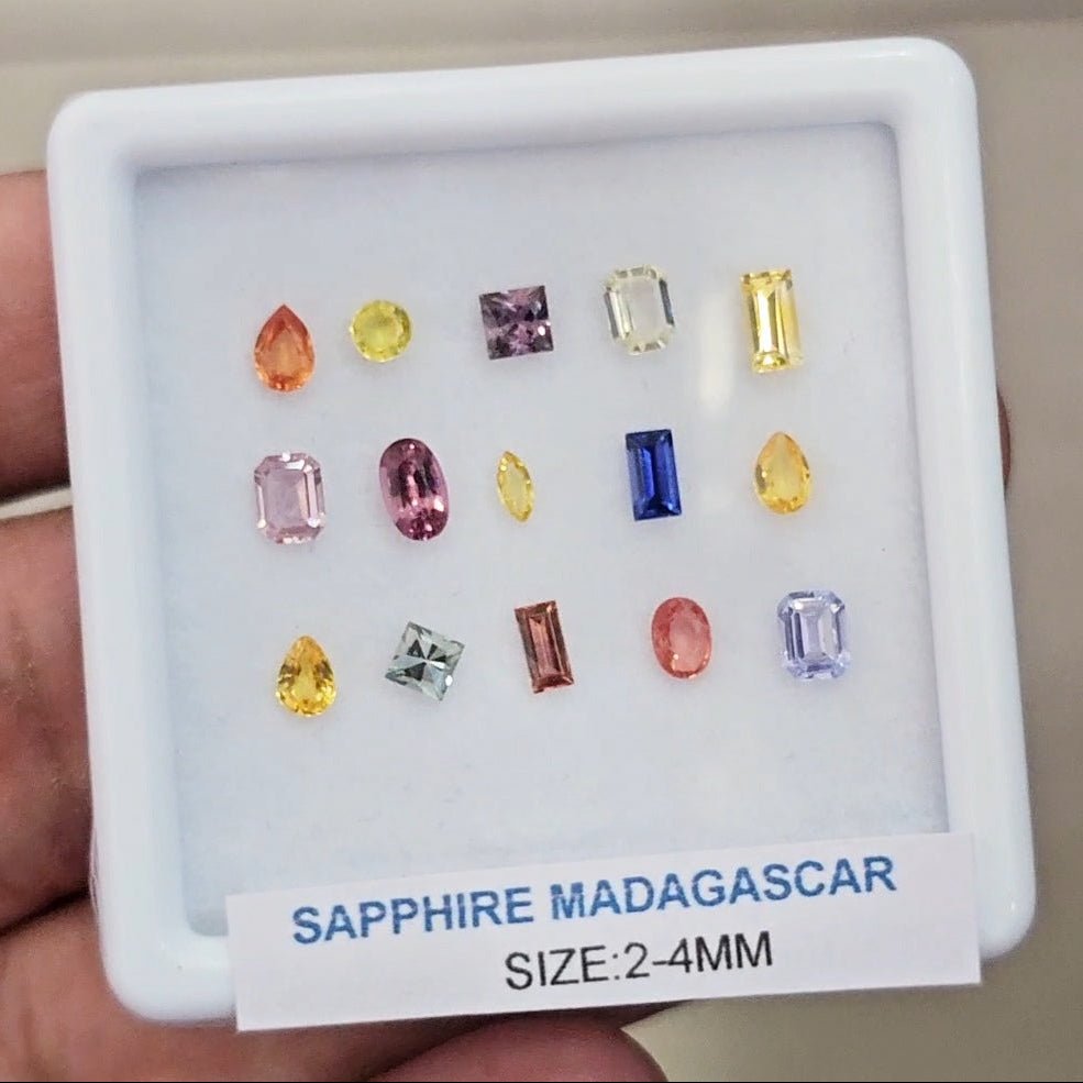 Box Of Natural Madagascar Unheated Sapphire  | 3-4mm | Mix