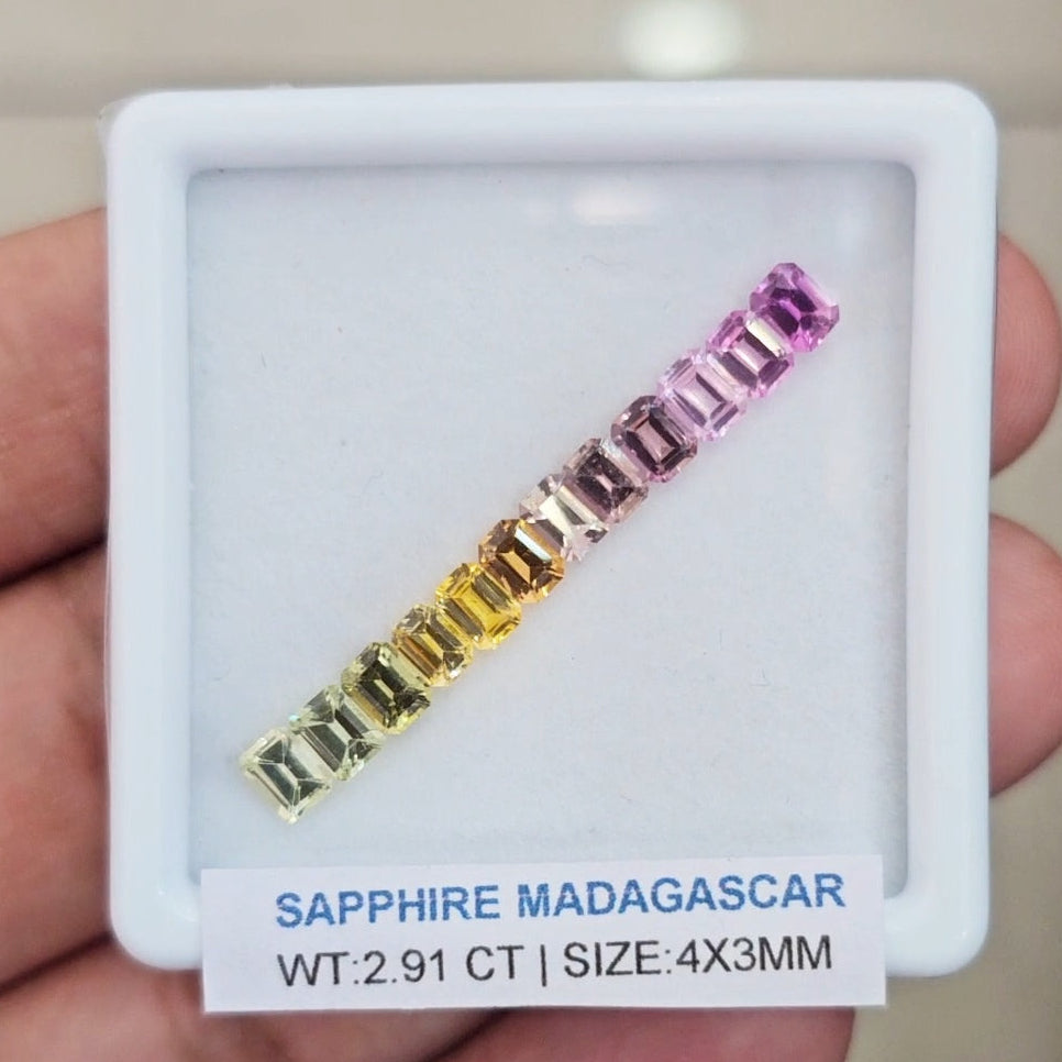 Box Of Natural Madagascar Unheated Sapphire  | 4x3mm | Rectangle