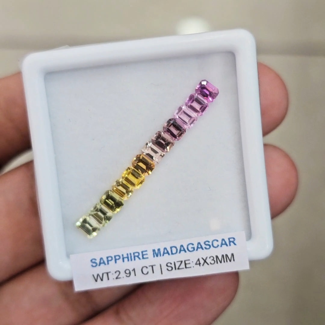 Box Of Natural Madagascar Unheated Sapphire  | 4x3mm | Rectangle