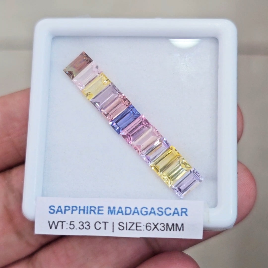 Box Of Natural Madagascar Unheated Sapphire  | 6x3mm | Rectangle