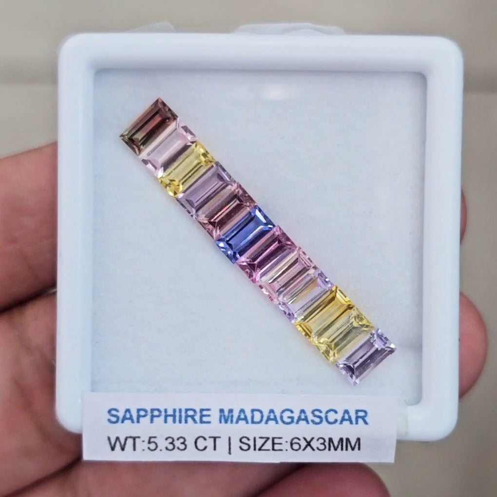 Box Of Natural Madagascar Unheated Sapphire  | 6x3mm | Rectangle