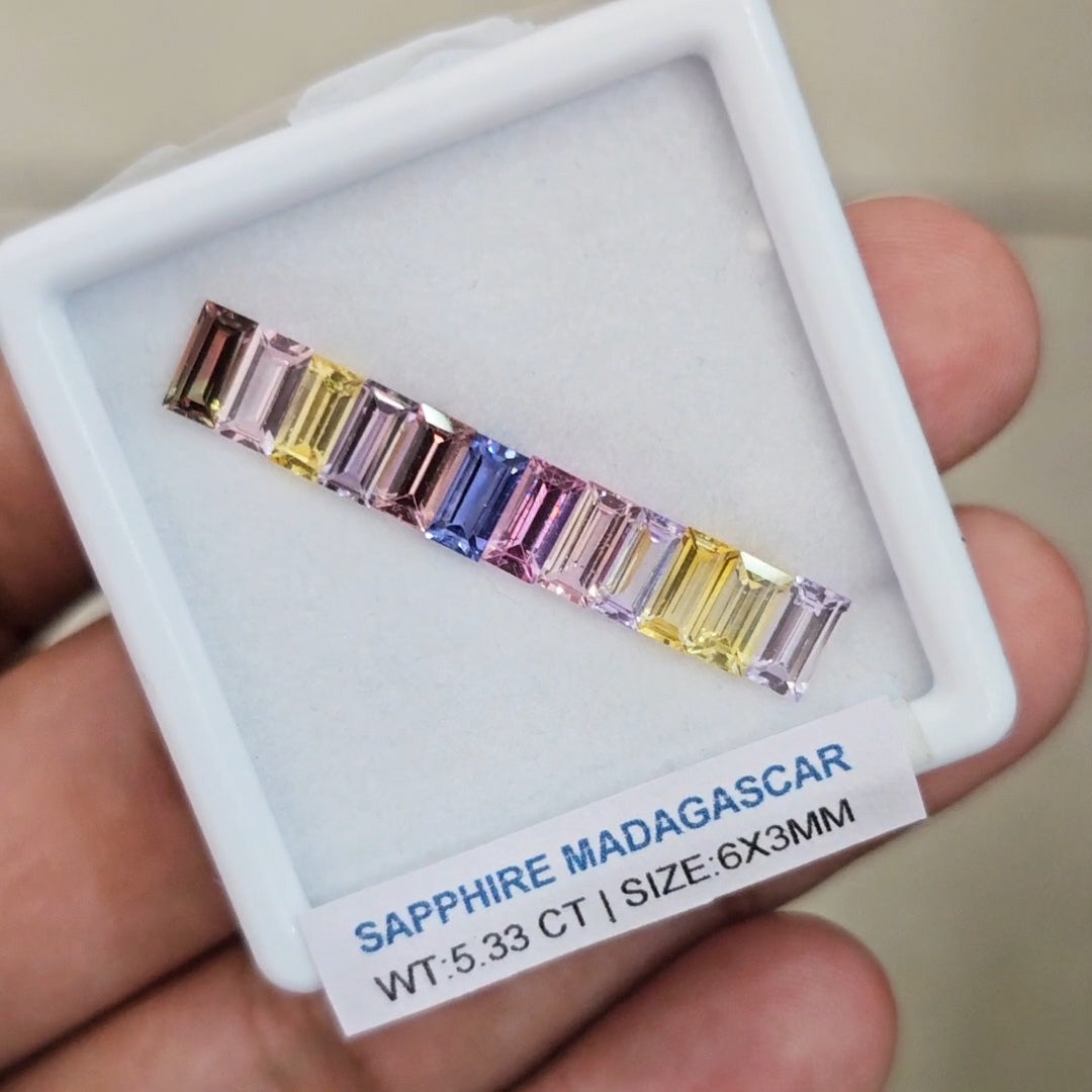 Box Of Natural Madagascar Unheated Sapphire  | 6x3mm | Rectangle