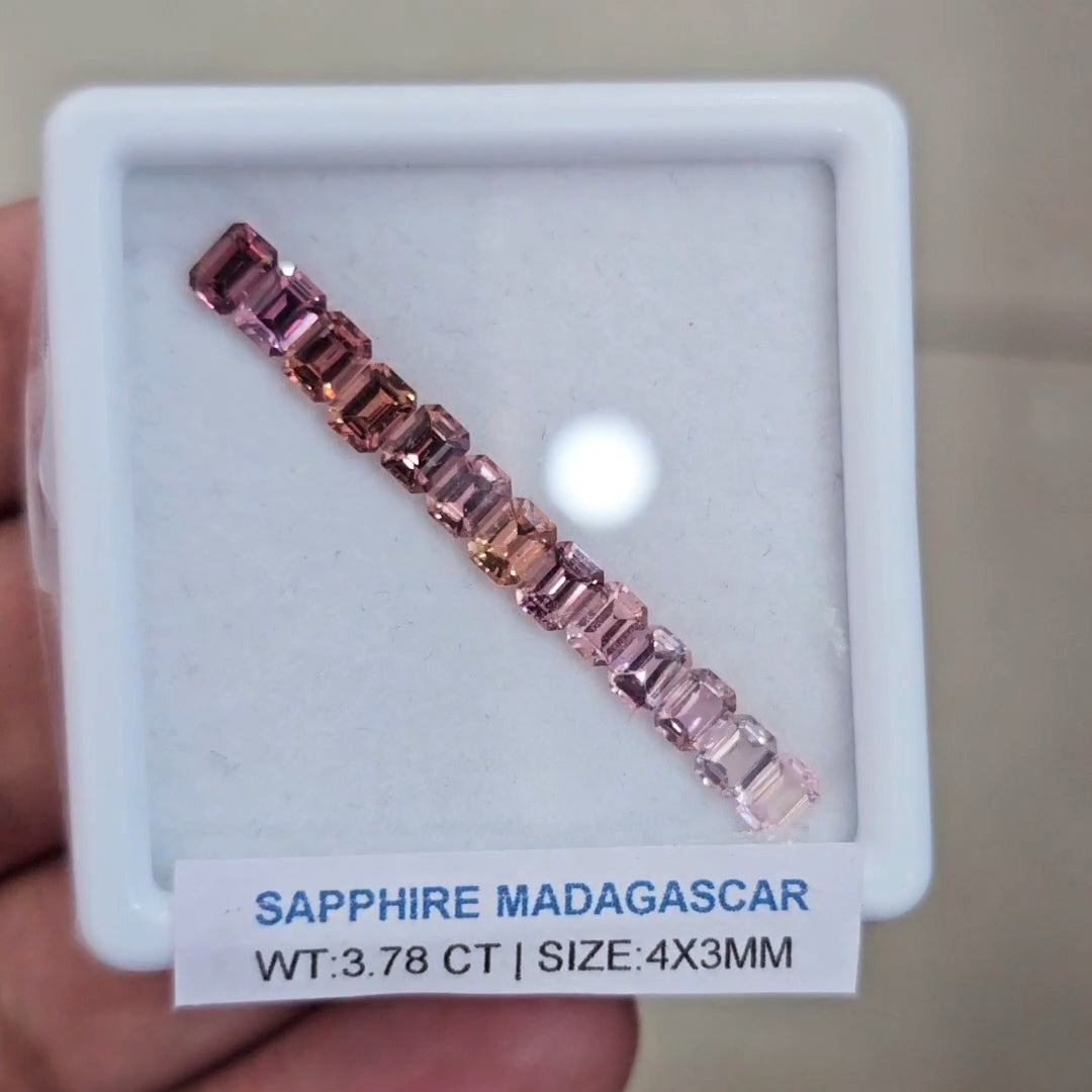 Box Of Natural Madagascar Unheated Sapphire  | 4x3mm | Rectangle