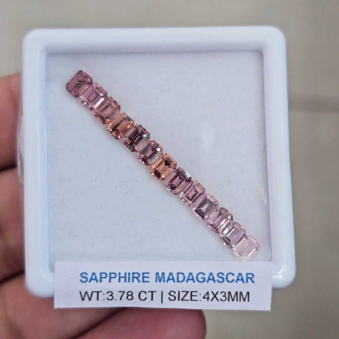 Box Of Natural Madagascar Unheated Sapphire  | 4x3mm | Rectangle