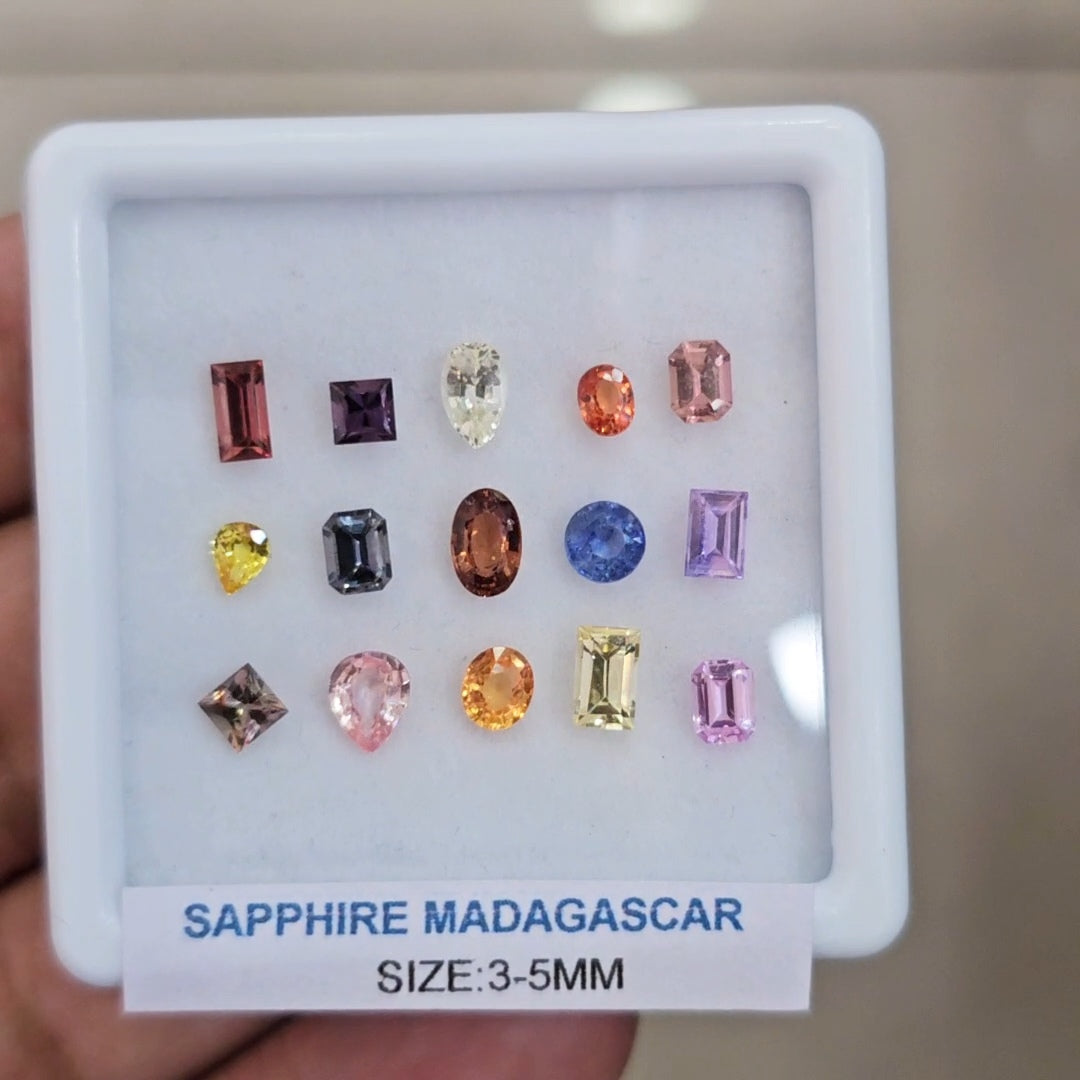 Box Of Natural Madagascar Unheated Sapphire  | 3-5mm | Mix