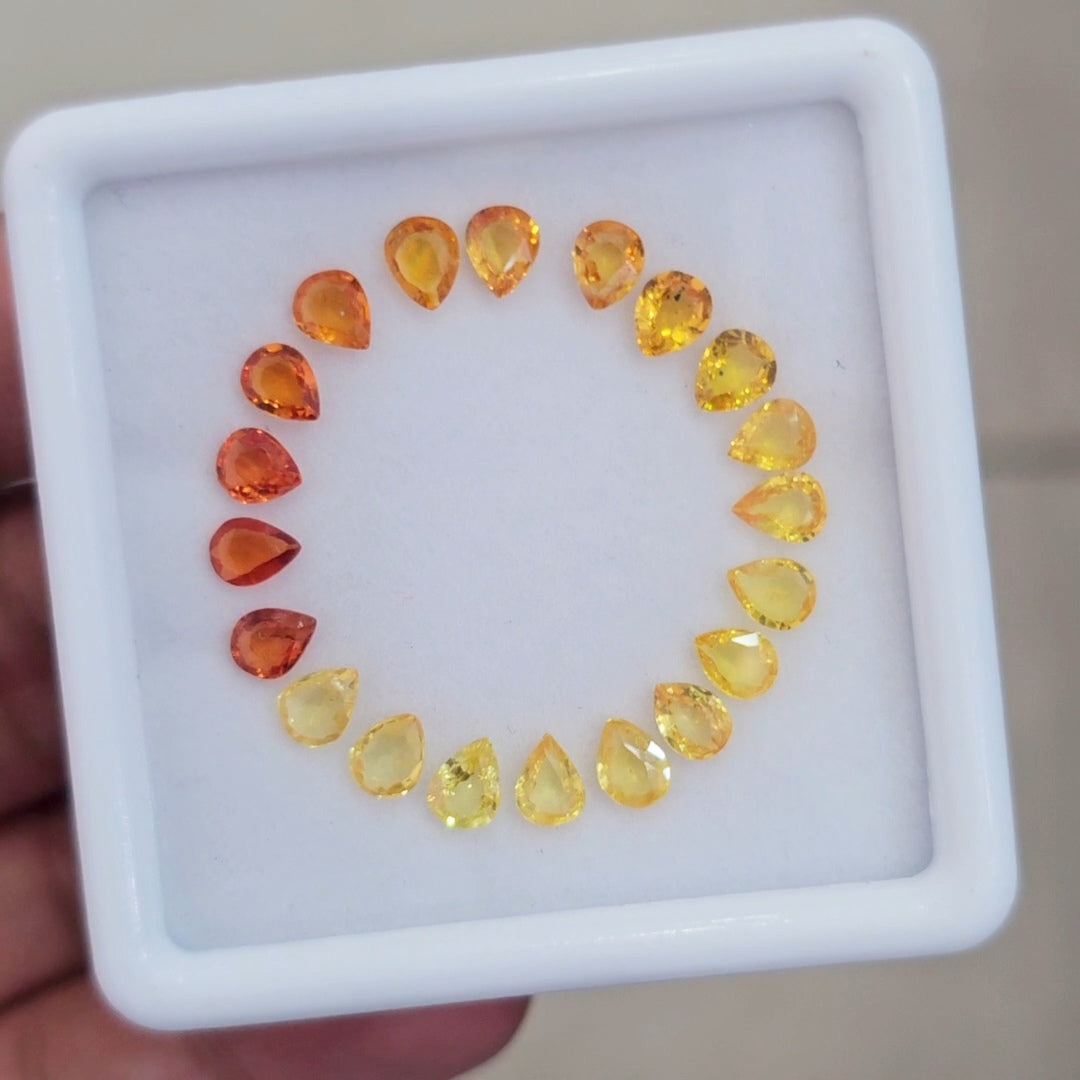 Box Of Natural Thailand Heated Sapphire  | 5x4mm | Pear