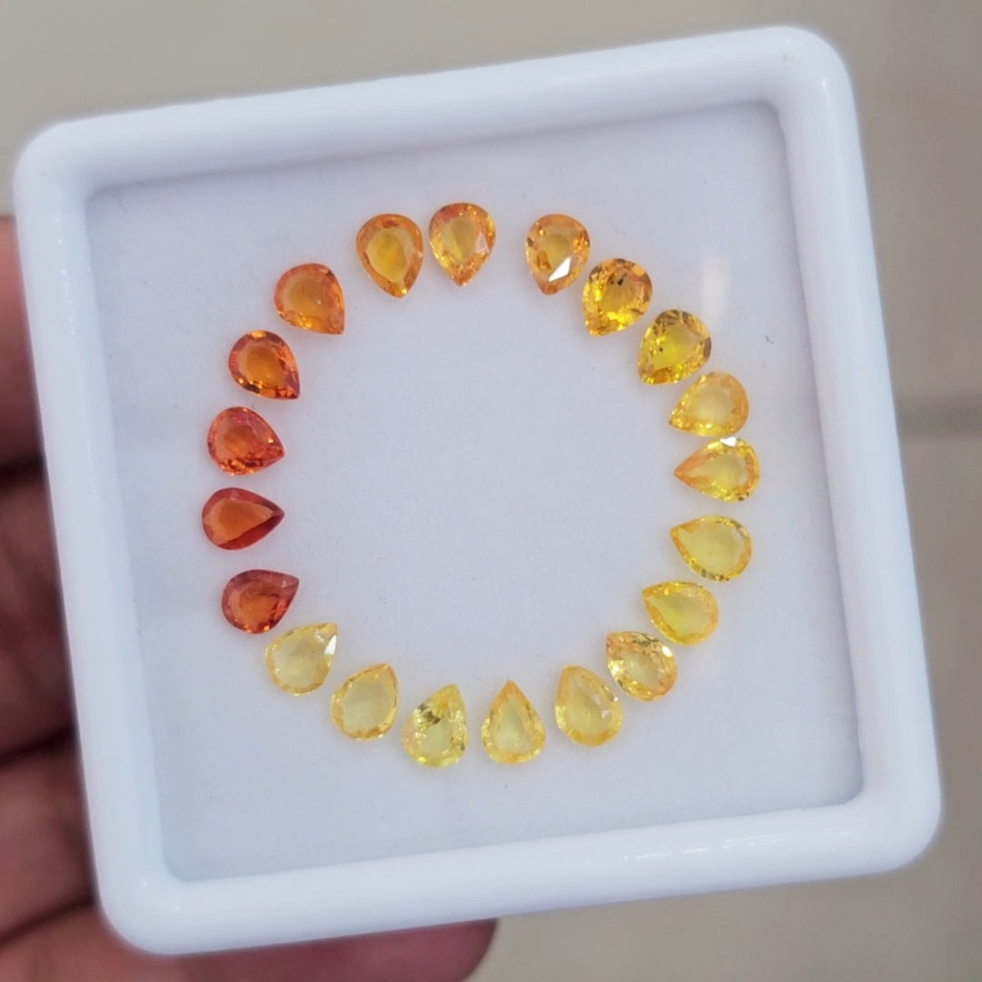 Box Of Natural Thailand Heated Sapphire  | 5x4mm | Pear