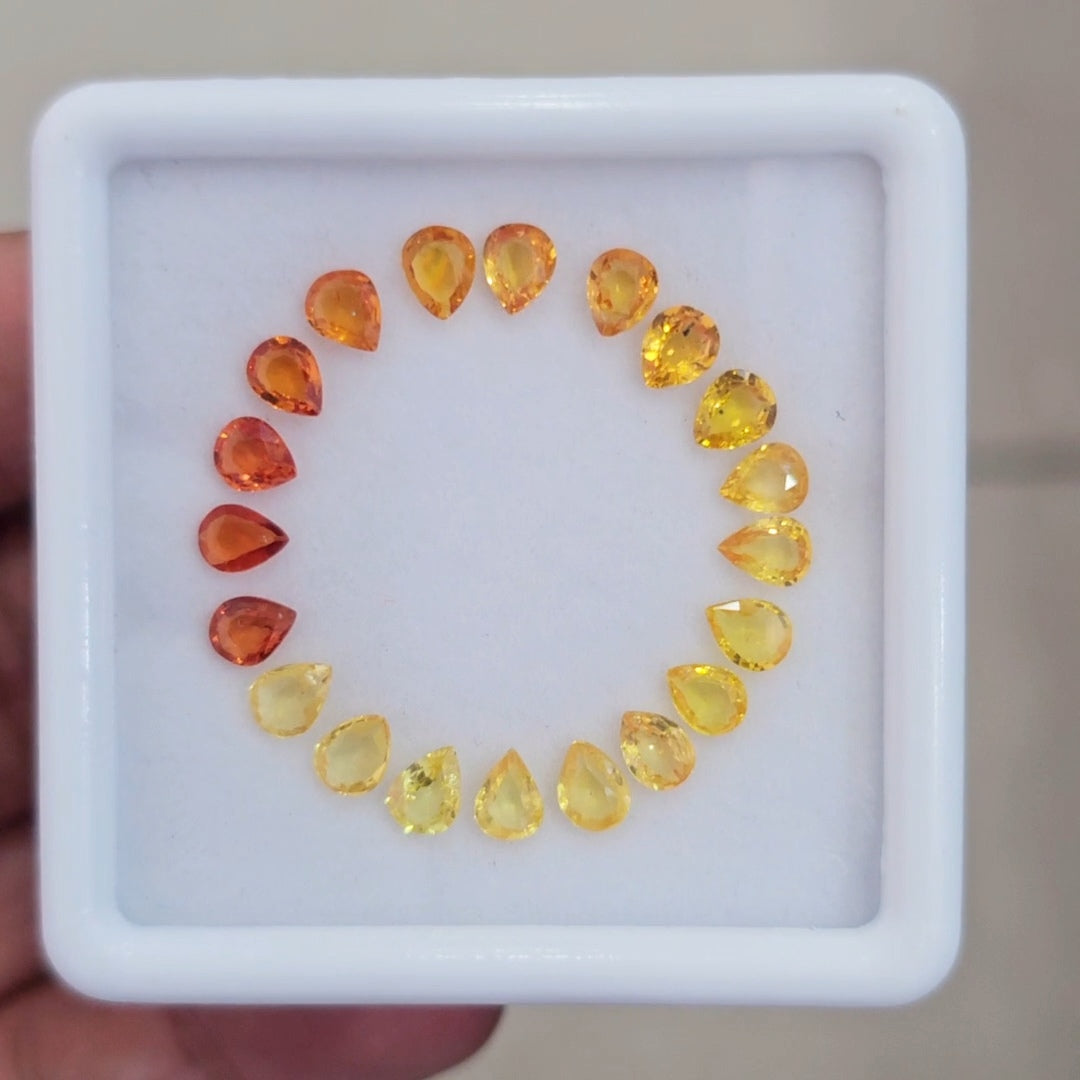 Box Of Natural Thailand Heated Sapphire  | 5x4mm | Pear