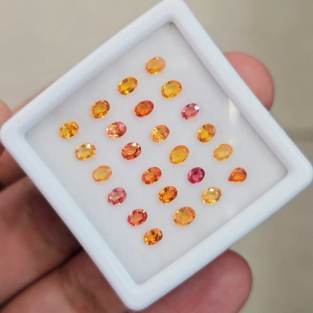 Box Of Natural Thailand Heated Sapphire  | 3-4mm | Oval