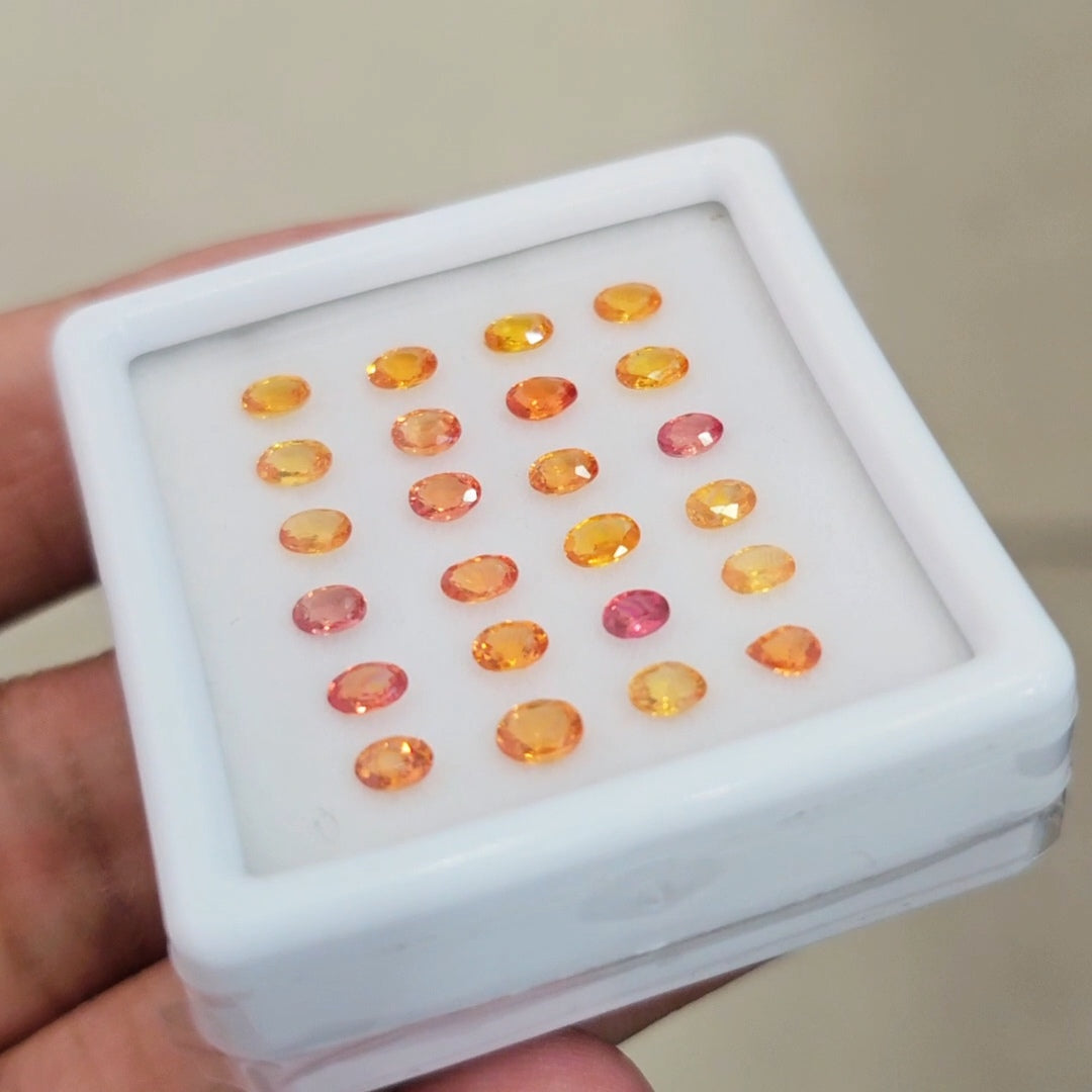 Box Of Natural Thailand Heated Sapphire  | 3-4mm | Oval