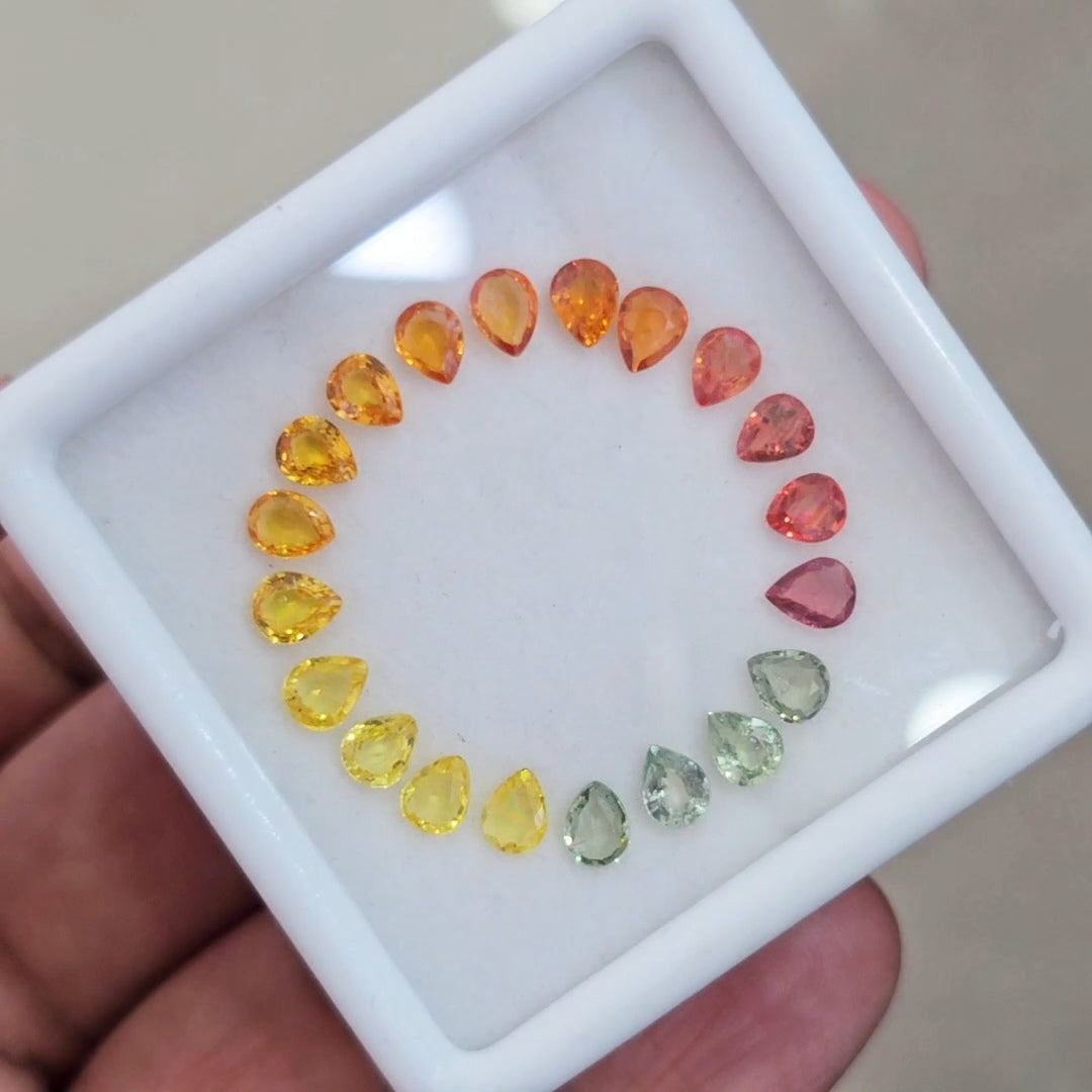 Box Of Natural Thailand Heated Sapphire  | 5x4mm | Pear