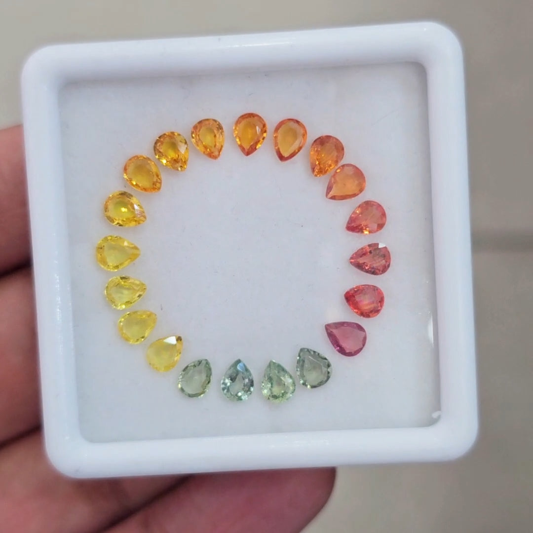 Box Of Natural Thailand Heated Sapphire  | 5x4mm | Pear