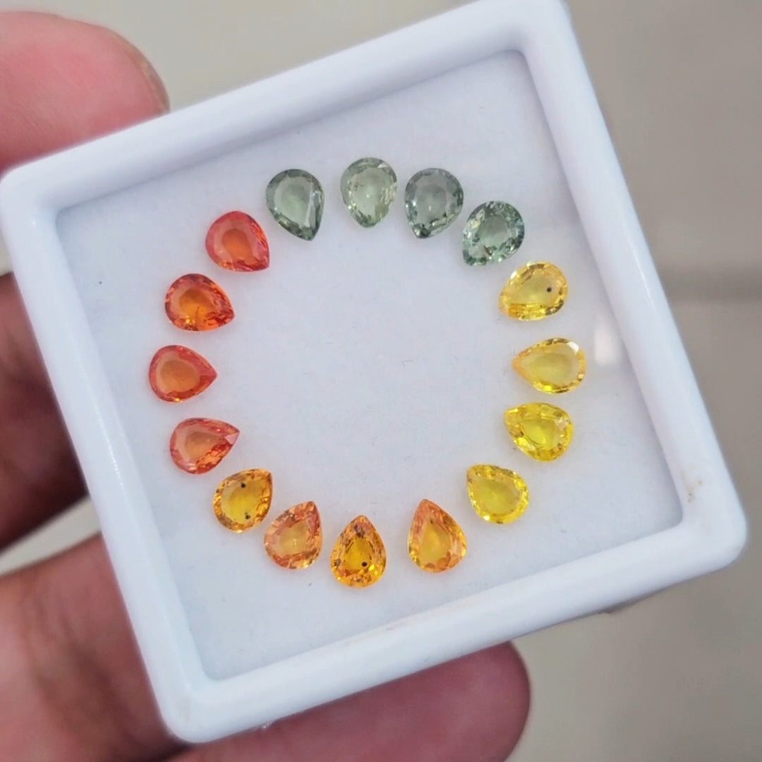 Box Of Natural Thailand Heated Sapphire  | 5x4mm | Pear