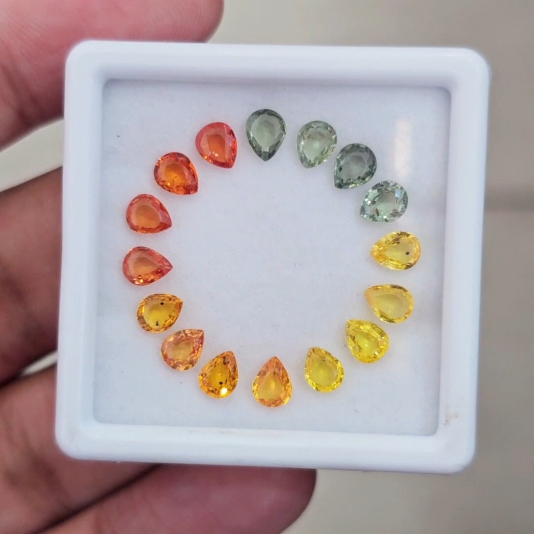 Box Of Natural Thailand Heated Sapphire  | 5x4mm | Pear