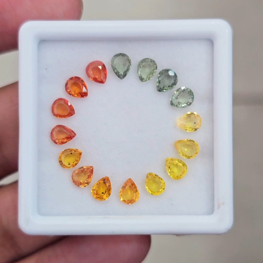 Box Of Natural Thailand Heated Sapphire  | 5x4mm | Pear