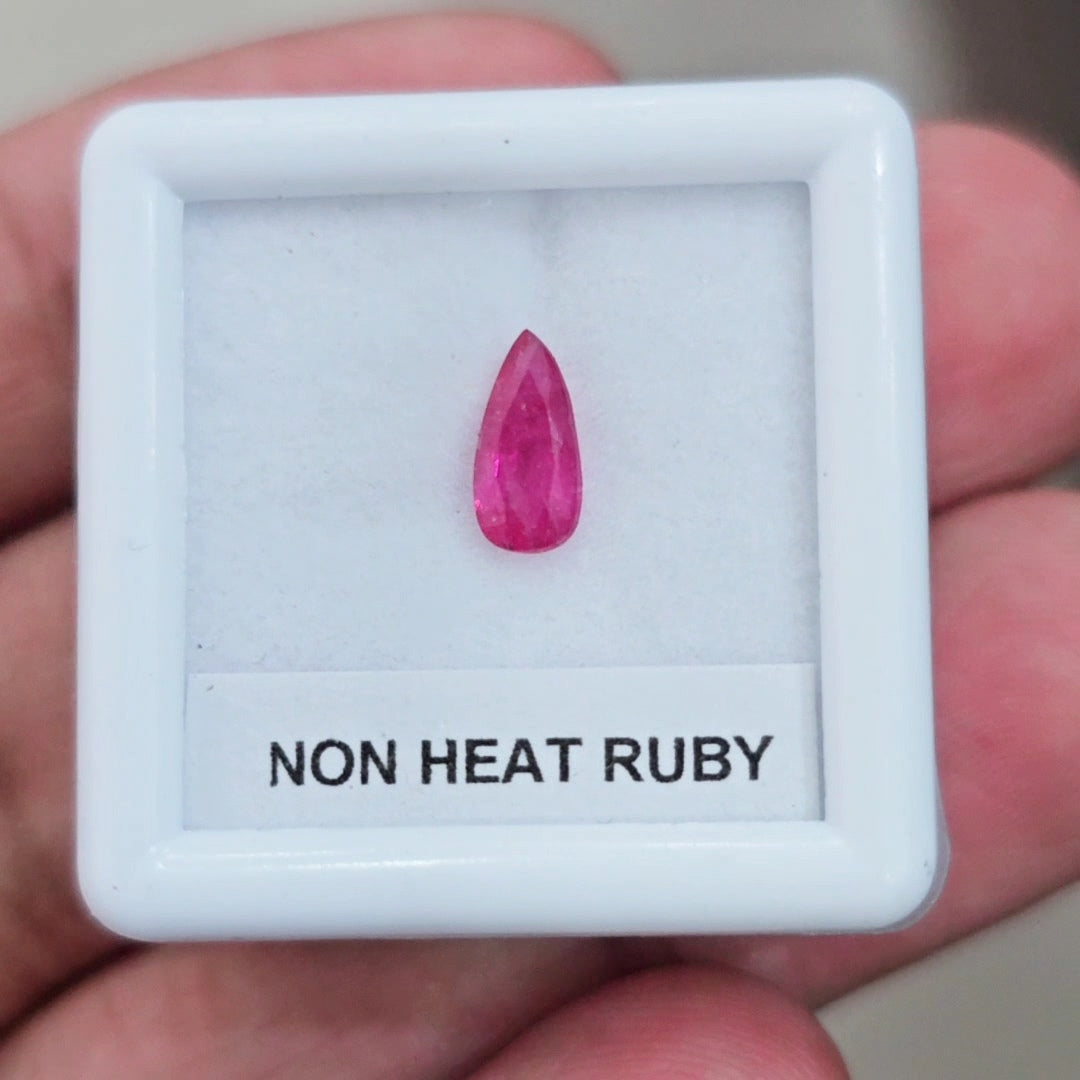 Box Of Natural Burma Ruby Faceted  | 8x4mm | Pear