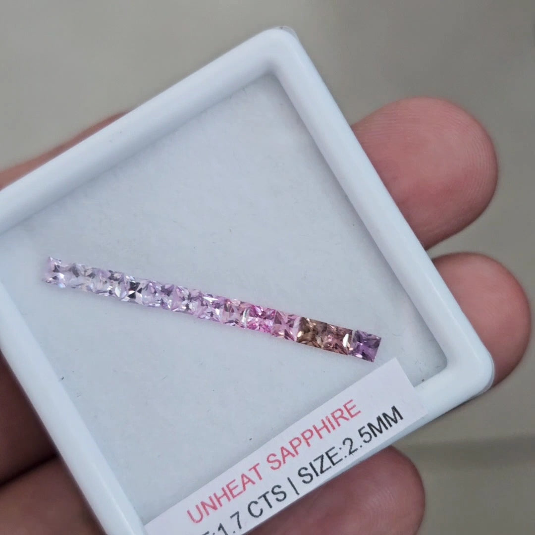 Box Of Natural Madagascar Unheated Sapphire  | 2.5mm | Square