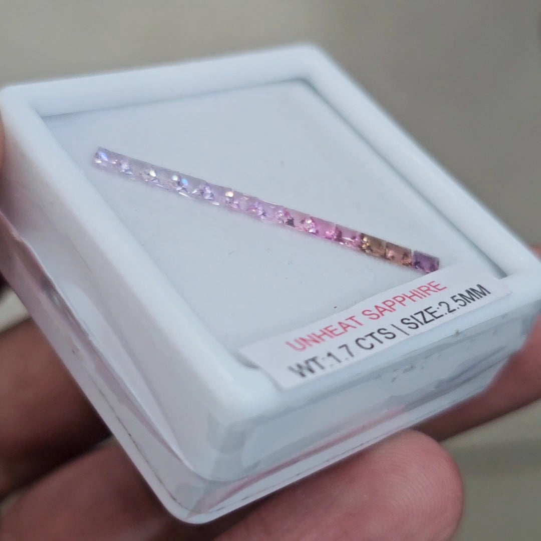 Box Of Natural Madagascar Unheated Sapphire  | 2.5mm | Square