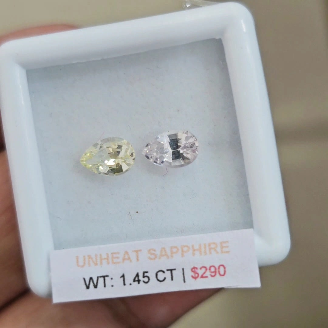 Box Of Natural Sri Lanka Unheated Sapphire  | 6x4mm | Pear