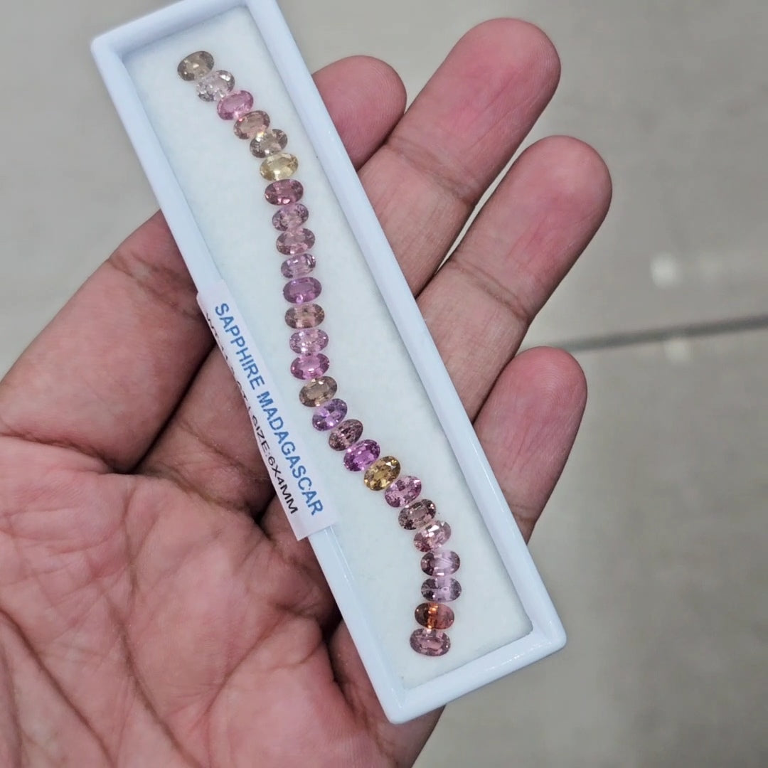 Box Of Natural Madagascar Unheated Sapphire  | 6x4mm | Oval