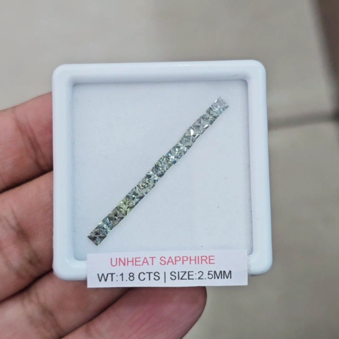 Box Of Natural Madagascar Unheated Sapphire  | 2.5mm | Square