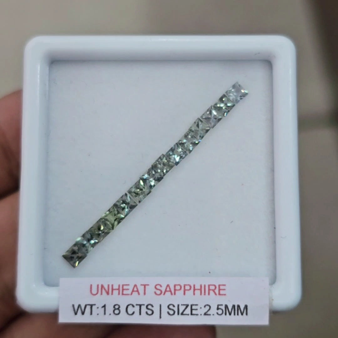 Box Of Natural Madagascar Unheated Sapphire  | 2.5mm | Square
