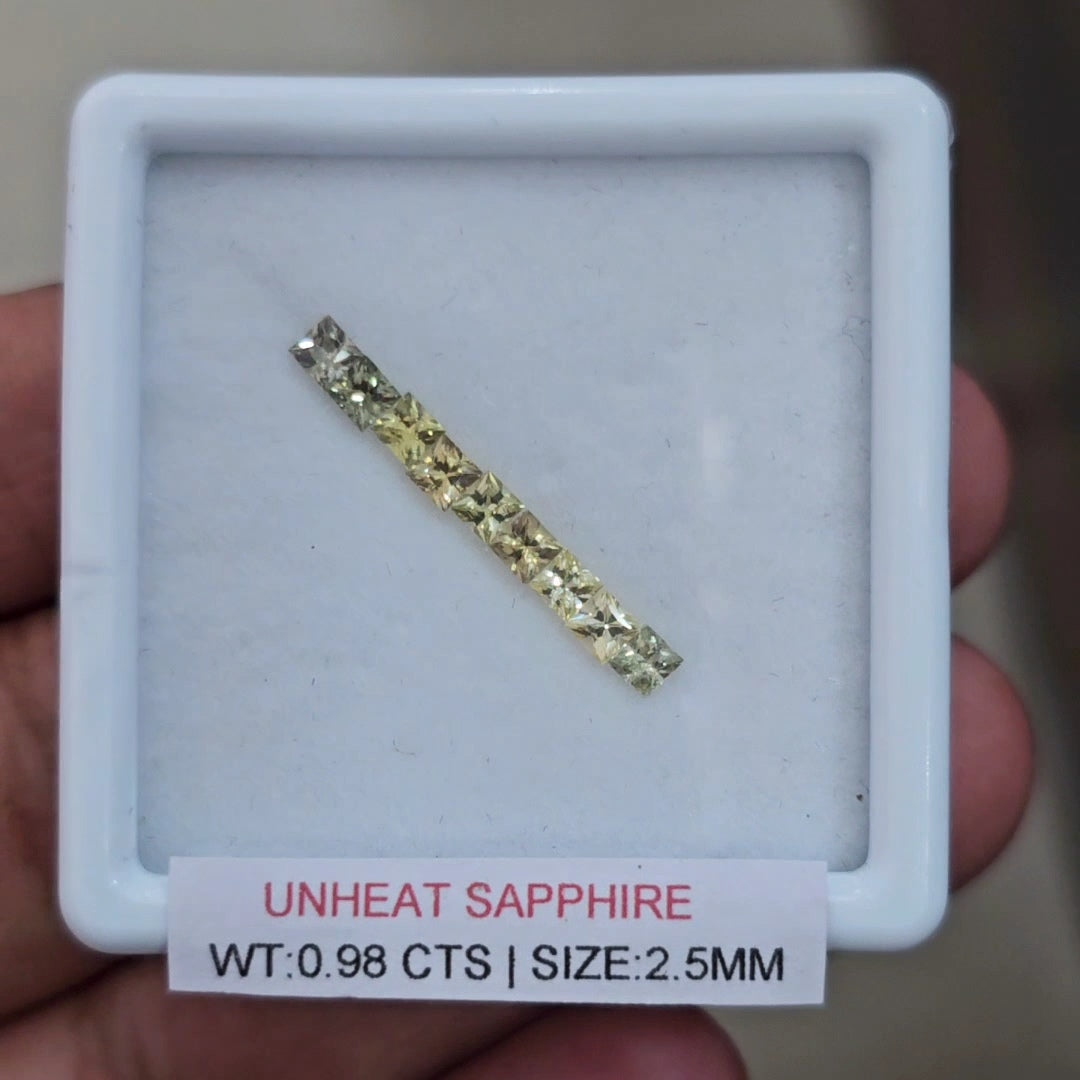 Box Of Natural Madagascar Unheated Sapphire  | 2.5mm | Square