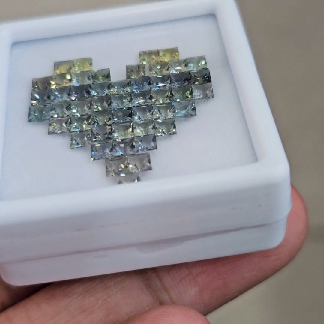 Box Of Natural Madagascar Unheated Sapphire  | 3mm | Square
