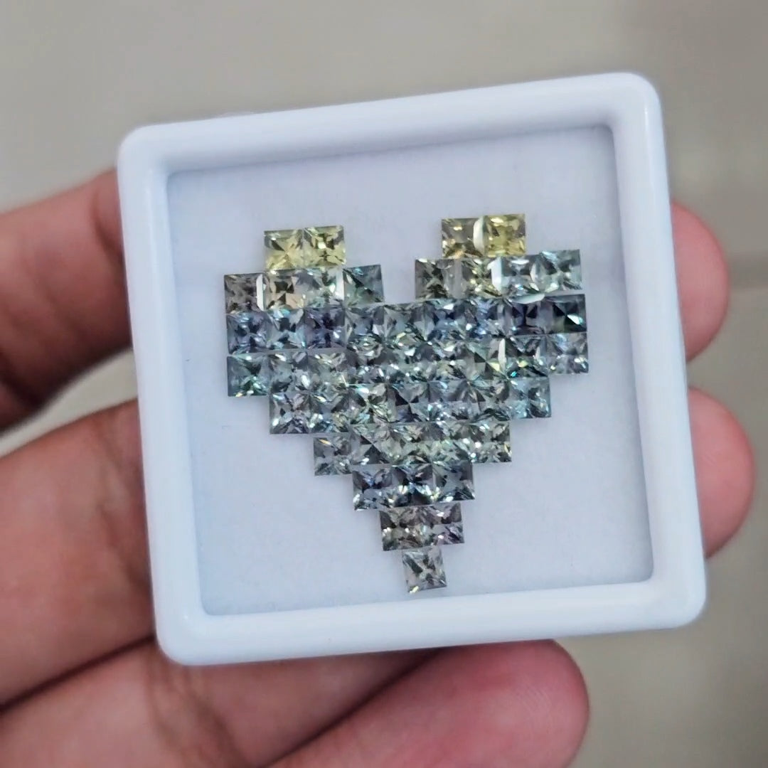 Box Of Natural Madagascar Unheated Sapphire  | 3mm | Square