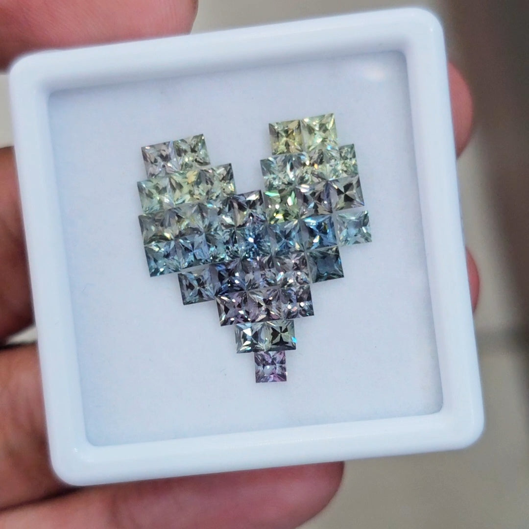 Box Of Natural Madagascar Unheated Sapphire  | 3mm | Square