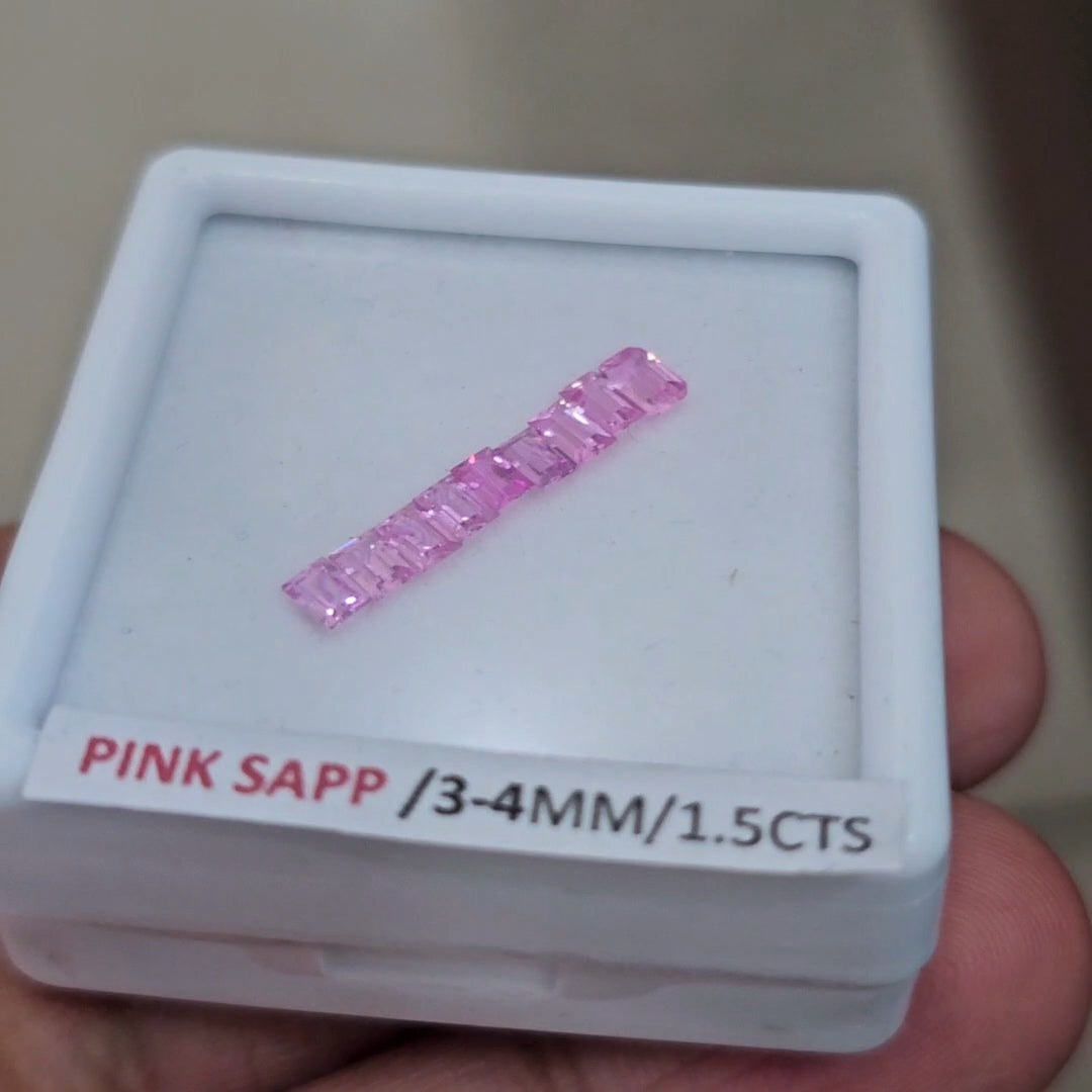 Box Of Natural Sri Lanka Unheated Sapphire  | 3-4mm | Rectangle