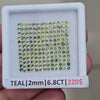 Box Of Natural Unheated Teal Sapphire From Australia | 2mm| Round | Ideal Cut