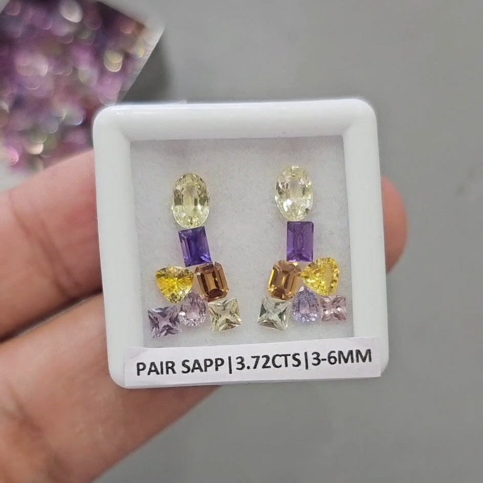 Pair Box Of Natural Sapphire  | 3-6mm | Mix