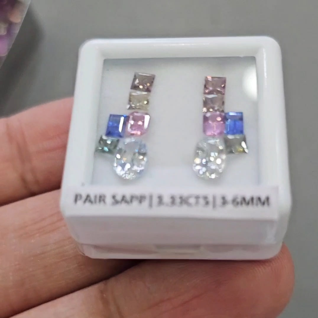Pair Box Of Natural Sapphire  | 3-6mm | Mix