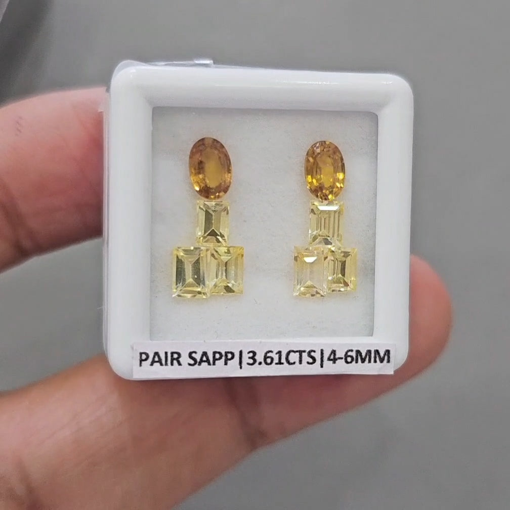 Pair Box Of Natural Sapphire  | 3-6mm | Rectangle & Oval