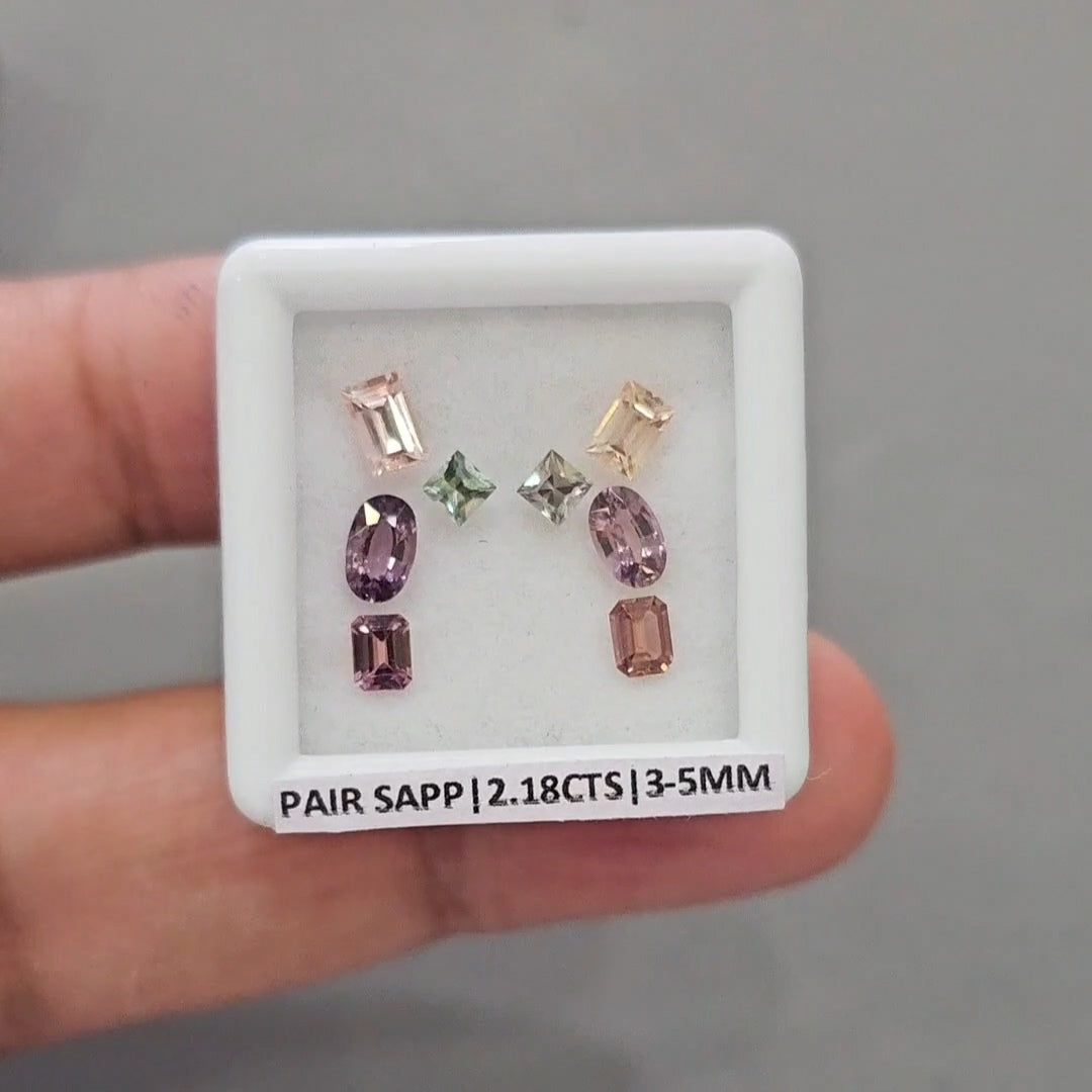 Pair Box Of Natural Sapphire  | 3-5mm | Rectangle, Square & Oval