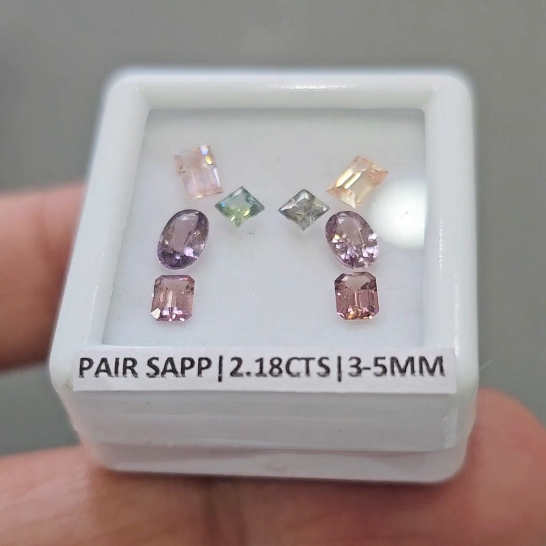 Pair Box Of Natural Sapphire  | 3-5mm | Rectangle, Square & Oval