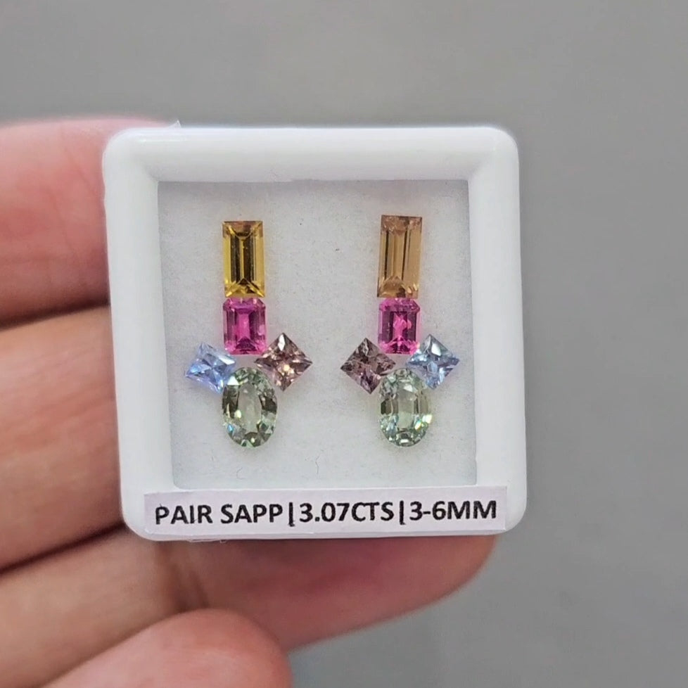 Pair Box Of Natural Sapphire  | 3-6mm | Rectangle, Square & Oval