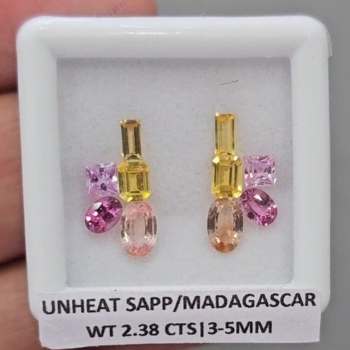 Pair Box Of Natural Sapphire  | 3-5mm | Rectangle, Square & Oval