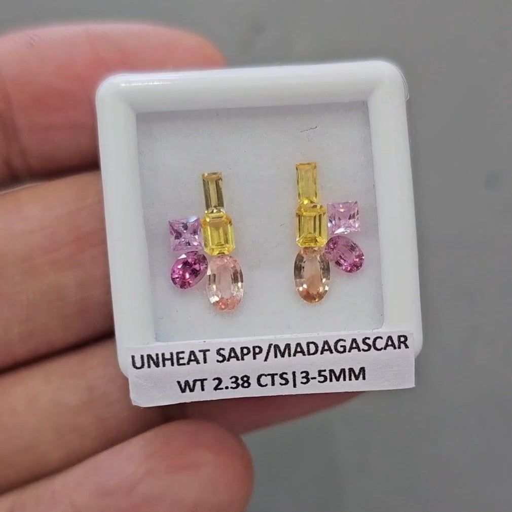 Pair Box Of Natural Sapphire  | 3-5mm | Rectangle, Square & Oval