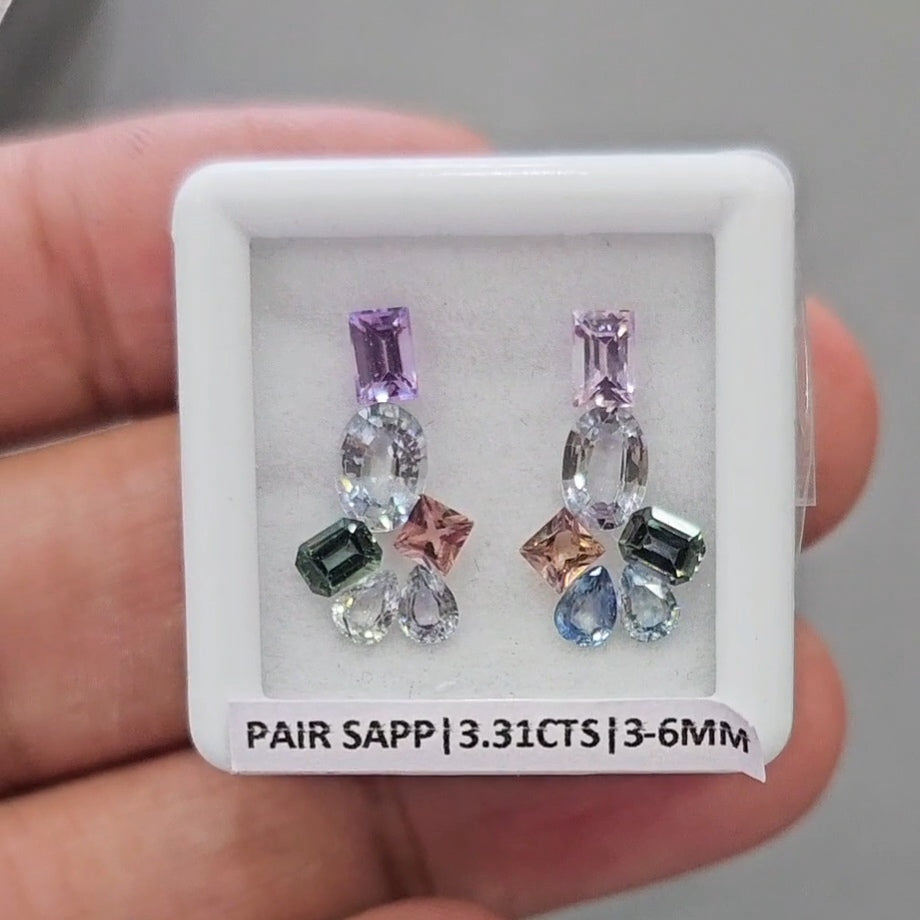Pair Box Of Natural Sapphire  | 3-6mm | Mix