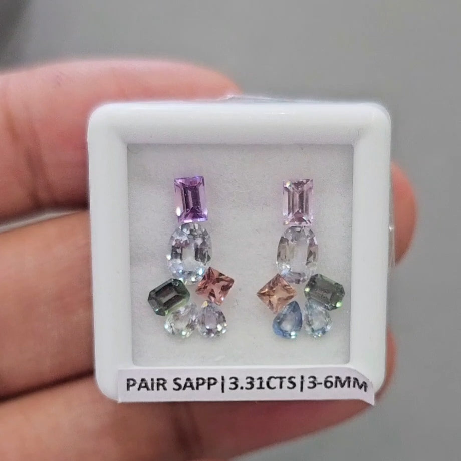 Pair Box Of Natural Sapphire  | 3-6mm | Mix