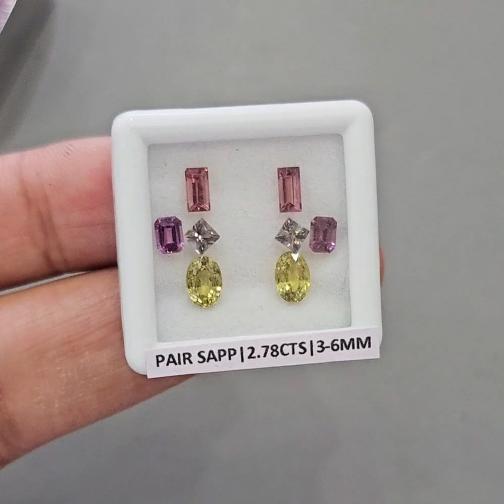 Pair Box Of Natural Sapphire  | 3-6mm | Mix