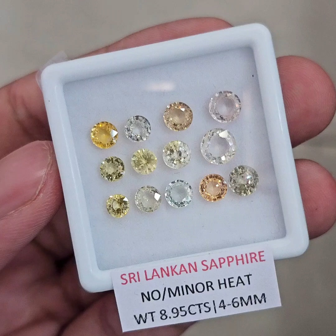 8.95Cts Natural Sri Lanka  Sapphire  | 4-6mm | Round | Srilanka