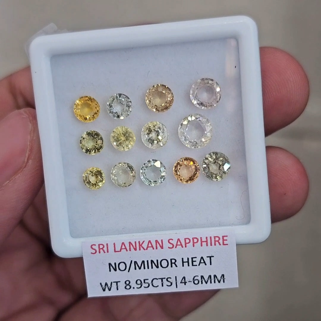 8.95Cts Natural Sri Lanka  Sapphire  | 4-6mm | Round | Srilanka