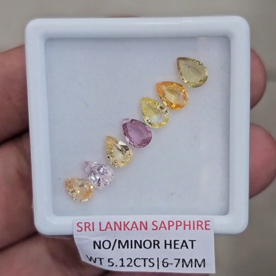 5.12Cts Natural Sri Lanka  Sapphire  | 6-7mm | Pear | Srilanka