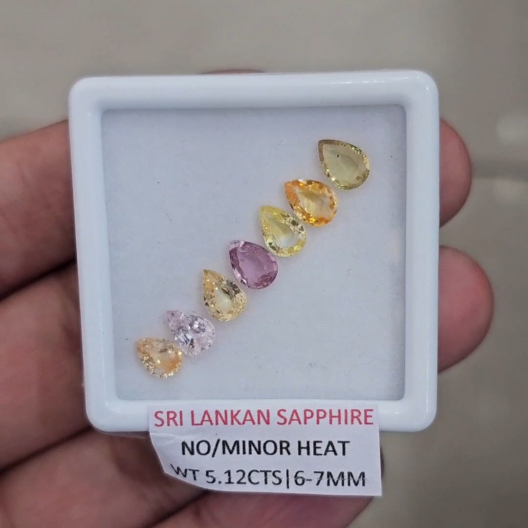 5.12Cts Natural Sri Lanka  Sapphire  | 6-7mm | Pear | Srilanka
