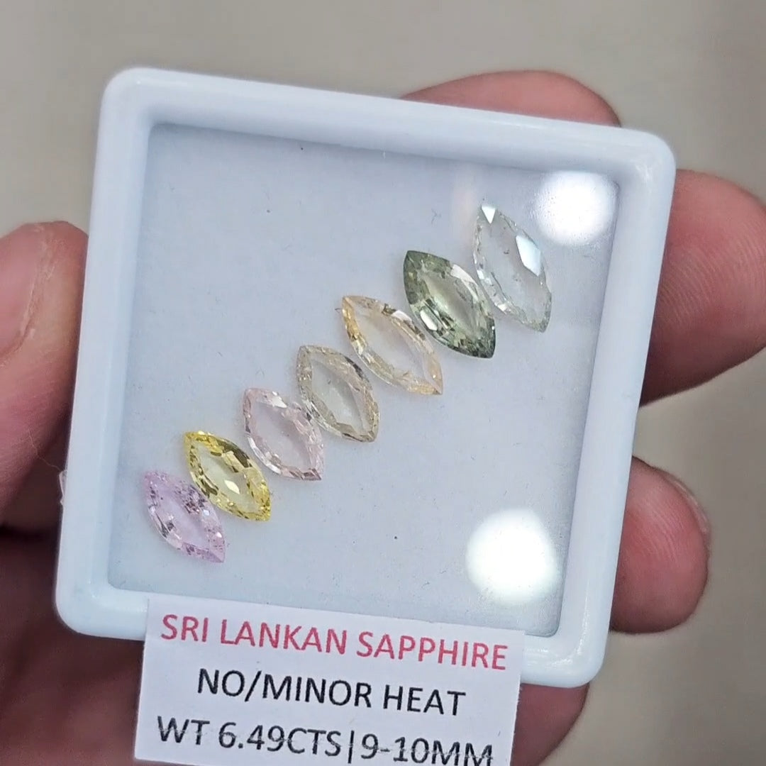 6.49Cts Natural Sri Lanka  Sapphire  | 9-10mm | Marquise | Srilanka