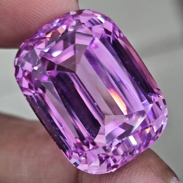 68.8 Cts Natural Kunzite Faceted Clean| With Certificate| 25x18mm | Cushion |Clean